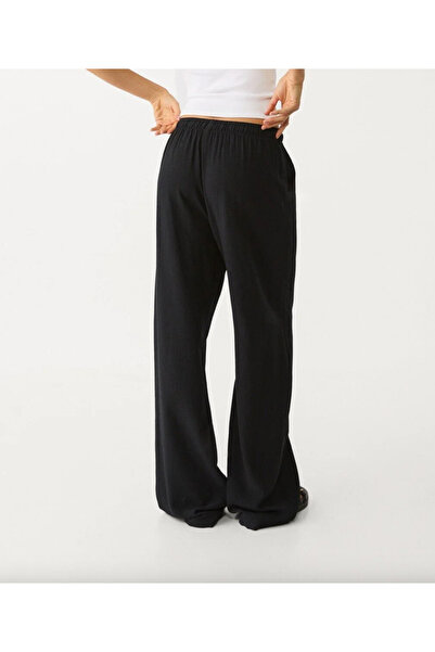 S&A DESIGN Women's Linen Blended Muslin Fabric Loose Fit Flared Trousers