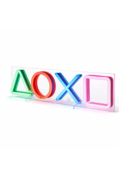 Markasız ucuz Gamer Neon LED Duvar Dekoru – PlayStation Sembolleri