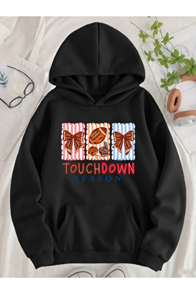 Flow touch Down Printed women's/men's unisex Oversized Hooded sweatshirt