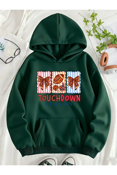 Flow touch Down Printed women's/men's unisex Oversized Hooded sweatshirt