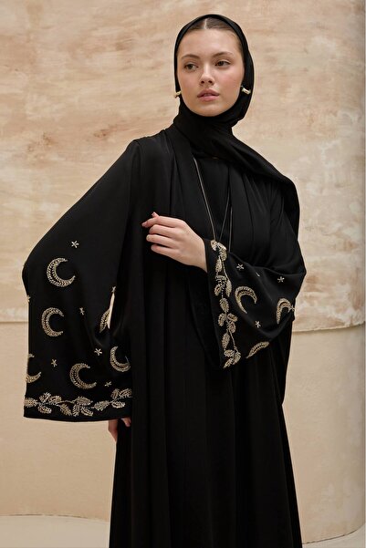 LEYLA STORE Crescent Nightfall | Hilal Nakışlı Abaya Takımı