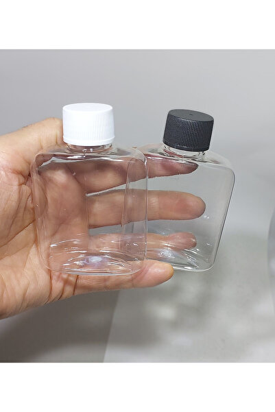 Sampex 100 Cc Flat Model Pet Bottle - with White Cola Type Cap - 100 ml Empty...