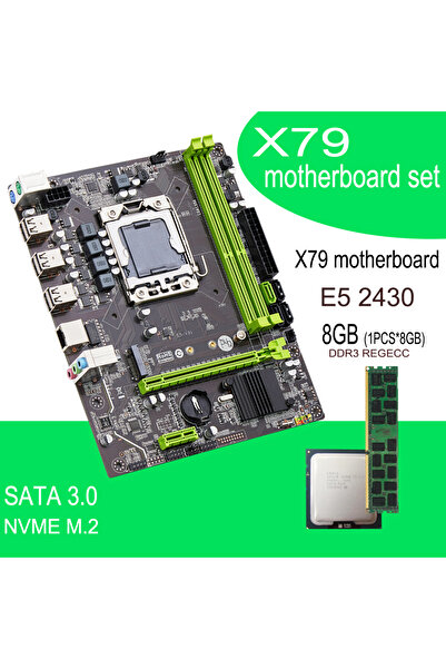Choice مجموعة لوحة أم Qiyida X79 مع معالج E5 2430 وذاكرة DDR3 سعة 8 جيجابايت ...
