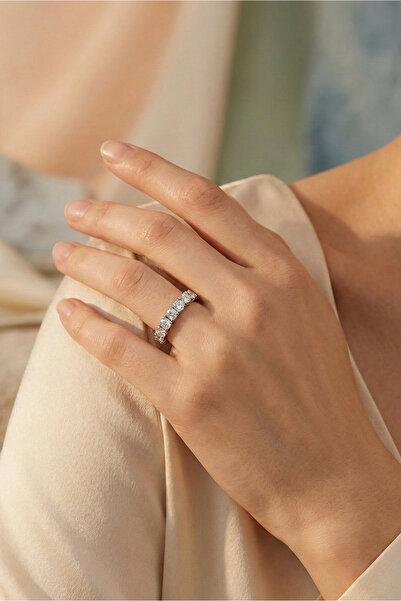 Sentivo 925 Silver Flexible Eternity Ring – Adjustable Size, White Zirconia, ...