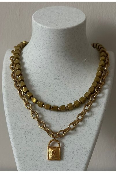 KARE ACCESORIES Gold Color Fimo Necklace Set