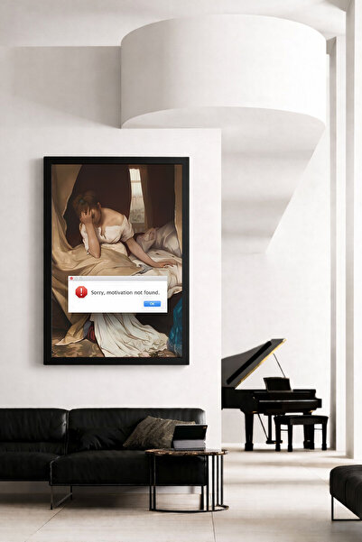 Koi Art Design Siyah Çerçeveli Tek Parça Modern Sanat Temalı Yüksek Kalite UV...