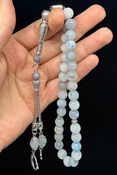 Fabula Silver Kişiye Özel Harfli Ay Yıldız Püsküllü Akik Taşı Tesbih