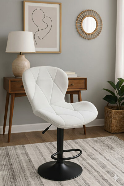 SADANHOME Adjustable piston bar stool with footrest - Modern swivel stool, hy...