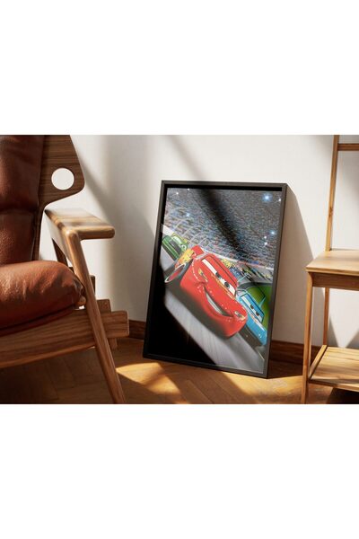 ArtVista Poster Şimşek McQueen Arabalar Cars Film Poster, Ahşap & Lamine Çerç...