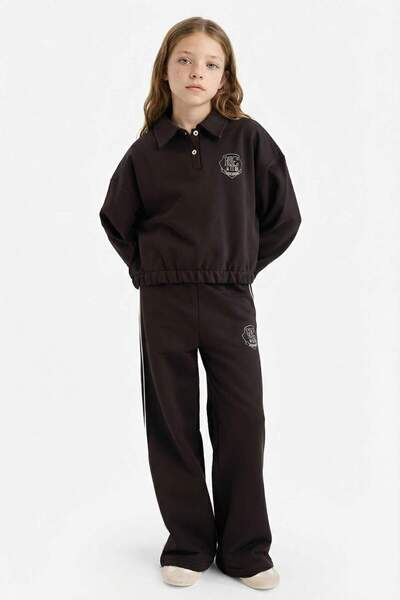 DeFacto 2-компонентен комплект от блуза с принт и долнище от тренировъчен кос...