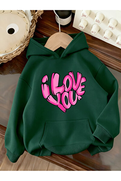 Flow touch Unisex I Love You Printed Sweatshirt Black