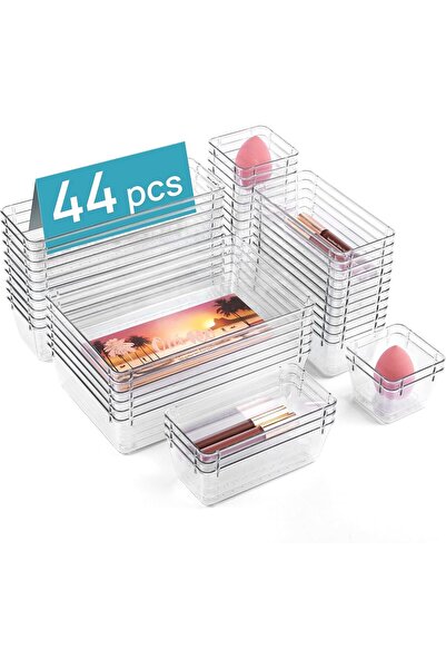 Generic Vtopmart 44 PCS Clear Plastic Drawer Organizers Set, 4-Size Versatile...