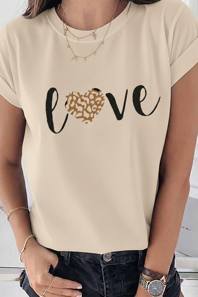 EFFRENATU Modern Design Unisex Love Printed Cotton T-Shirt