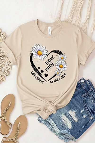 EFFRENATU Men's Oversized Printed Combed Cotton Crew Neck Short Sleeve T-Shirt