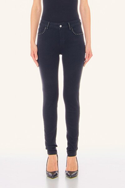 liu.jo Γυναικείο ψηλόμεσο με τσέπη φαρδύ παντελόνι casual μαύρο UA4013D4188-8...