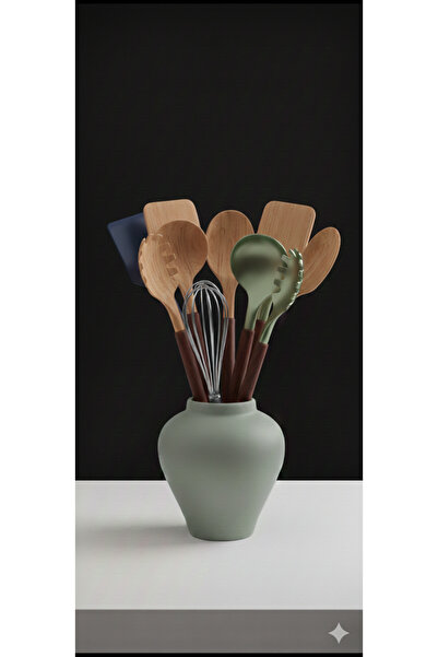 Lui Tasarım 16 cm Sage Green Ceramic Spoon Holder