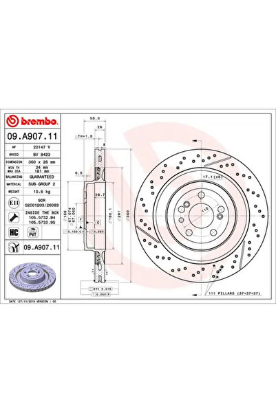 Brembo Disc Frana Mercedes-Benz Sls Amg