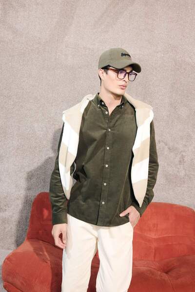 DeFacto %100 Pamuk Kadife Gömlek E9024AX25WN