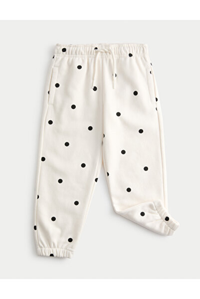 Marks & Spencer Pamuk Karışımlı Puantiye Desenli Jogger Pantolon (2-8 Yaş)