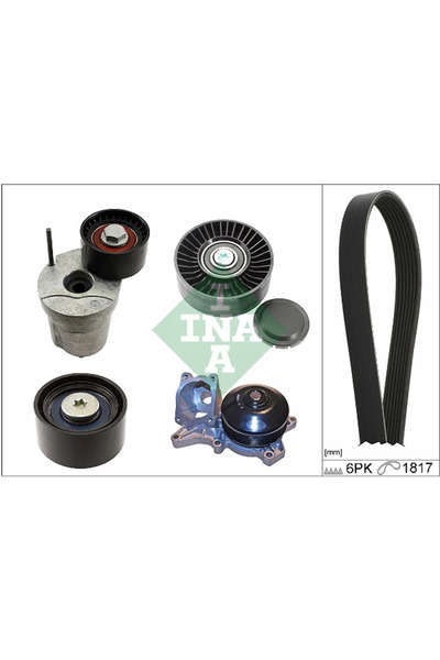 FAG Water Pump + V-Ribbed Belt Set Bmw 1/3 2004-2013