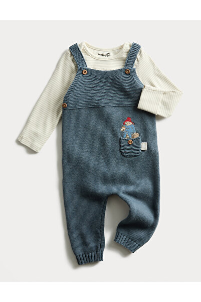 Marks & Spencer Saf Pamuk Paddington Örgü Salopet Takımı (0-12 Ay)