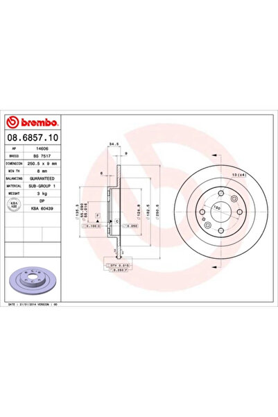 Brembo Disc Frana Ford Usa Escrt Mazda 323 C 4/323 F 4/323 S 4