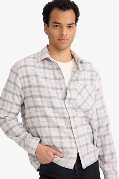 DeFacto Boxy Fit Checkered Flannel Long Sleeve Shirt G5921Ax25Wn