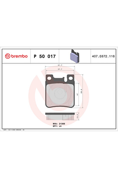 Brembo Set Placute Frana Frana Disc Mercedes-Benz C-Class/Clk/E-Class