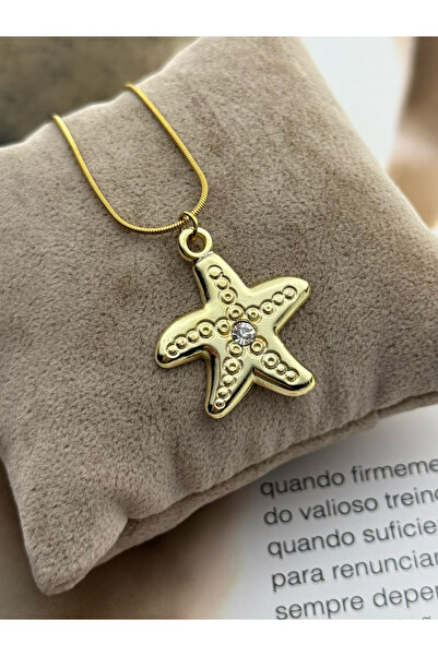 roshel قلادة من الفولاذ المقاوم للصدأ باللون الذهبي مع تفاصيل نجمة مينا، قلاد...