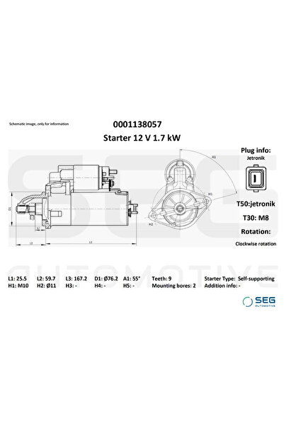 SEG Automotive Starter Bmw 1/2 Cupe/3