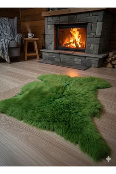 hoaryage HAKİKİ DERİ DEKORLUK RENGARENK UZUN TÜYLÜ TOSKANA KUZU POSTU , YOLLU...