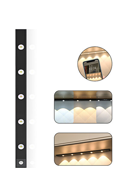 Leon Lifestyle LED motion sensor lighting for kitchens and cabinets, piano bl...