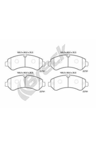 BRECK Комплект спирачни накладки за дискови спирачки Mercedes-Benz Sprinter 5...