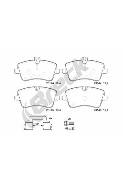 BRECK Set Placute Frana Frana Disc Mercedes-Benz C-Class/Clk/Slk