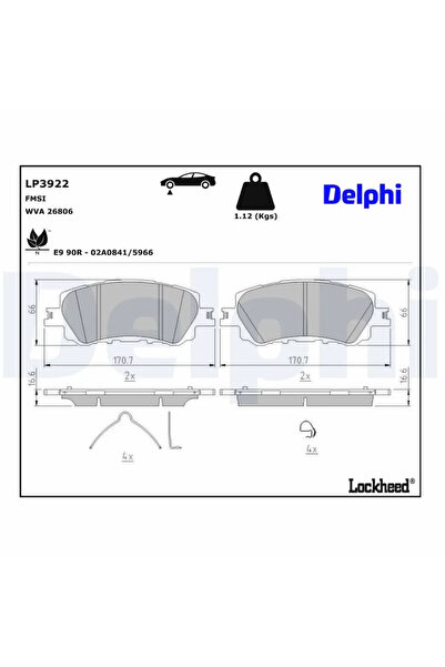 DELPHİ Set Placute Frana Frana Disc Mazda Cx-60
