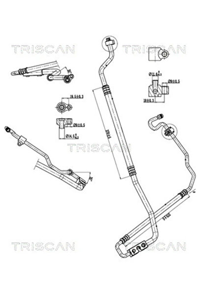 TRISCAN Variable Pressure Air Conditioning Pipe Ford Fiesta 6