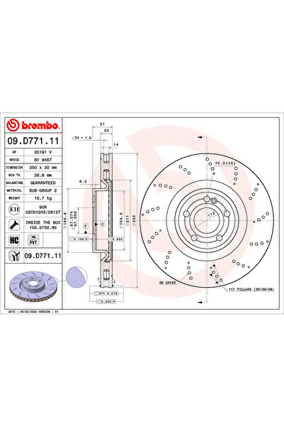 Brembo Disc Frana Mercedes-Benz Cla