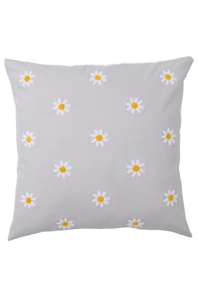 IKEA NATTSLÄNDA Cushion Cover, Floral Grey/White, 50 x 50 cm