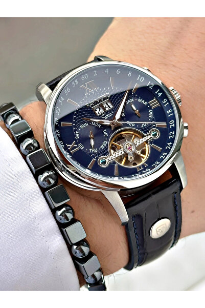 Raymond Özel Seri Otomatik Diplomat Klipsli Deri Kordon Erkek Saati