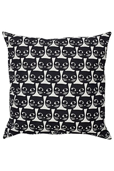 IKEA GERDIE Cushion, black/white cat, 40 x 40 cm