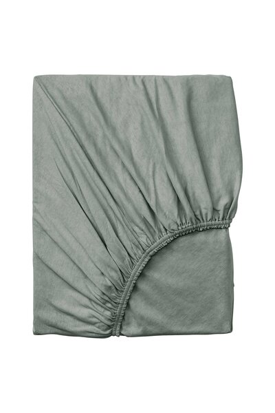 IKEA Cearșaf cu elastic VÅRVIAL, gri-verde, 180 x 200 cm