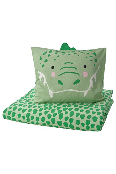 IKEA Față de pernă NATTHÄGER + Husă de pernă, Verde/Crocodil, 150 x 200/50 x ...