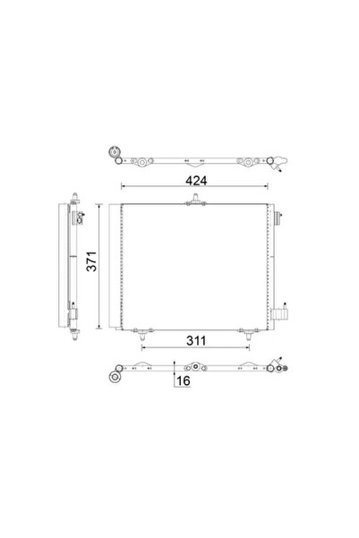 MAHLE Condensator Climatizare Citroen C2/C3 1/C3 2 Peugeot 1007/207/208 1