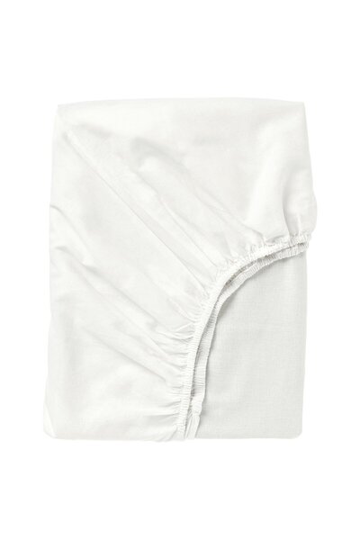 IKEA Cearșaf elastic FÄRGMÅRA, alb, 90 x 200 cm