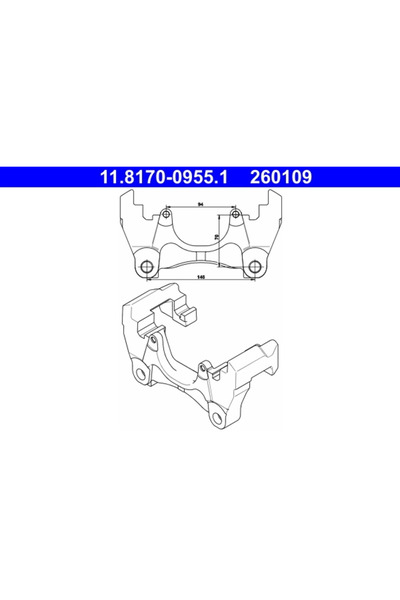 Ate Опора за шублер Vw Multivan T5/Transporter T5 Bus/Transporter T5 Body