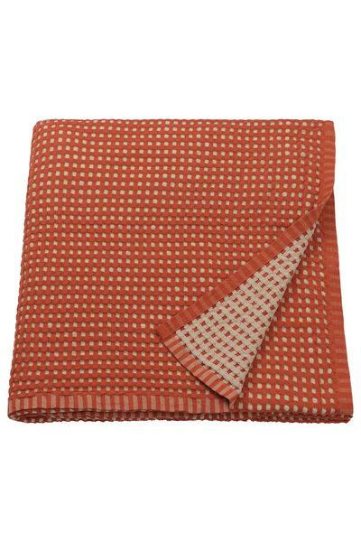 IKEA PELARTUJA Blanket, red-brown/beige, 230 x 250 cm