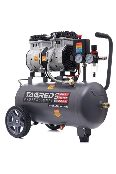 Tagred Professional Compresor de aer 24l fără ulei, Tagred profesional, 2,4 C...