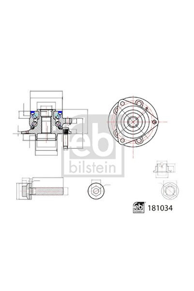 FEBI BILSTEIN Set Rulment Roata Punte Fata Opel Astra K Vauxhall Astra Model 7