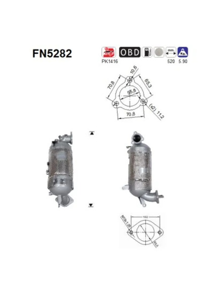 As Filtru Funingine/Particule Sist.De Esapament Hyundai Tucson Kia Sportage 4...