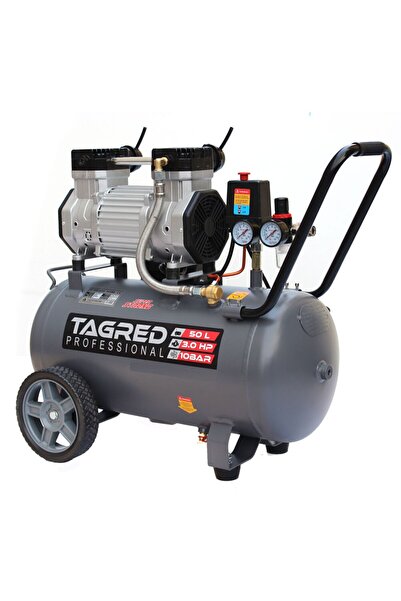 Tagred Professional Compresor de aer fără ulei, Tagred, 10 bar, 50L, 2 pistoa...